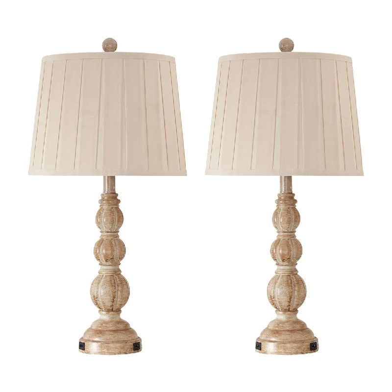 asian inspired table lamps with bamboo accents for a zen atmosphereasian inspired table lamps with bamboo accents for a zen atmosphereResin Table Lamp with USB Ports (Set of 2)