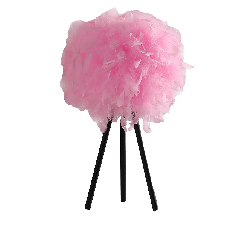 modern minimalist table lamps for contemporary living roomsmodern minimalist table lamps for contemporary living roomsRio 21 Inch Accent Table Lamp, Pink Feather Shade, Black Metal Tripod Base