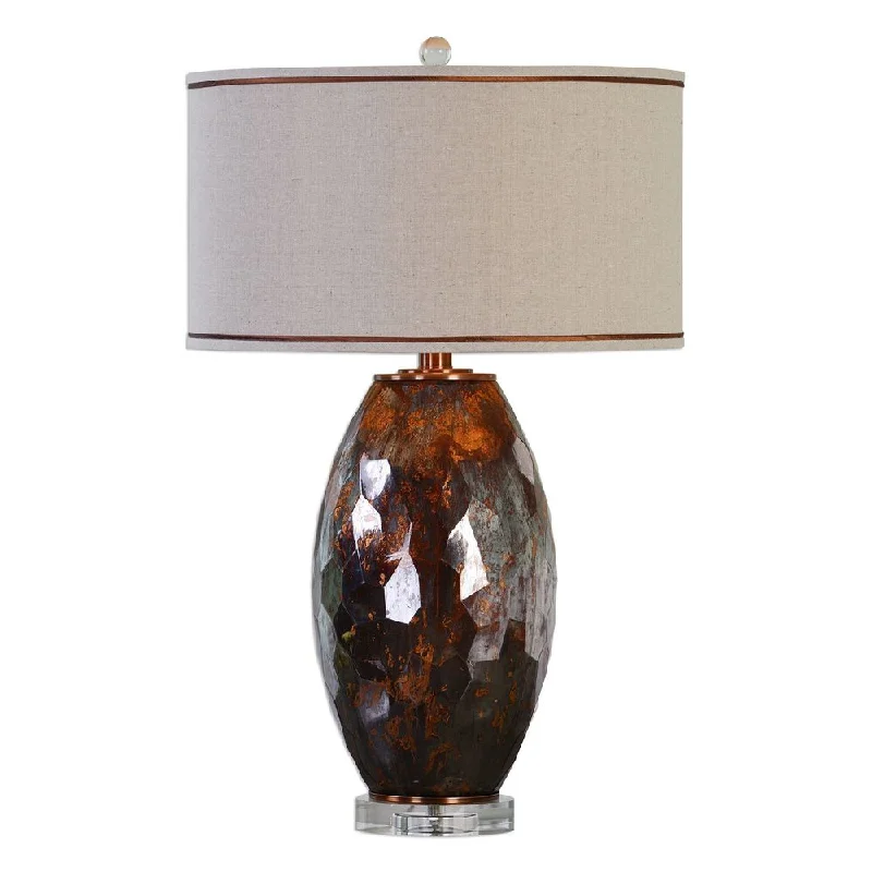 metal table lamps with a matte black finish for a sleek appearancemetal table lamps with a matte black finish for a sleek appearanceSabastian Bronze Glass Table Lamp