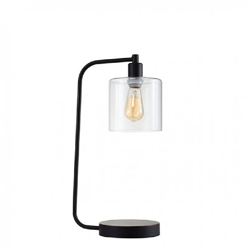 wooden table lamps with natural grain for a warm and organic feelwooden table lamps with natural grain for a warm and organic feelSAM Contemporary Table Lamp Metal With Glass, Black, Includes Light Bulb