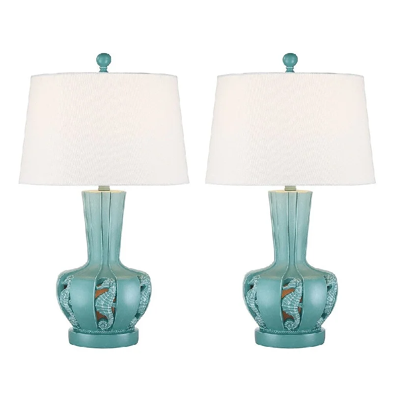 rustic farmhouse table lamps for cozy kitchensrustic farmhouse table lamps for cozy kitchensSanibel Transitional Coastal Table Lamp - Teal- Set of 2