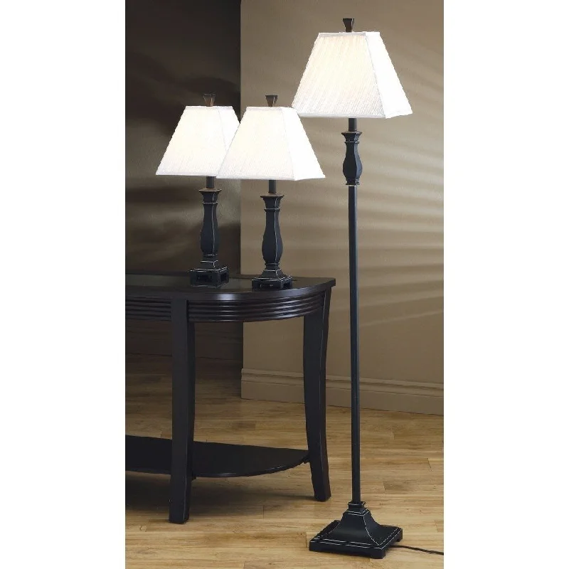 metal table lamps with a matte black finish for a sleek appearancemetal table lamps with a matte black finish for a sleek appearanceStunning Floor & Table Lamps, Black, White Shades, Set of 3 metal table lamps with a matte black finish for a sleek appearancemetal table lamps with a matte black finish for a sleek appearanceStunning Floor & Table Lamps, Black, White Shades, Set of 3