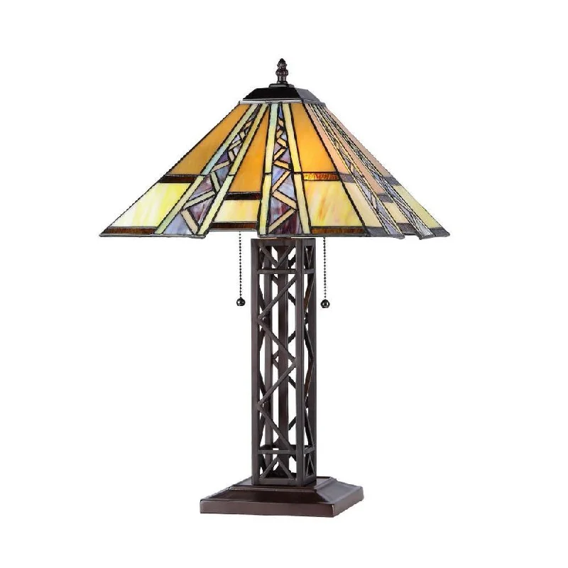 leather table lamps with a distressed texture for a rugged charmleather table lamps with a distressed texture for a rugged charmTiffany Style Mission Design 2-light Yellow Table Lamp