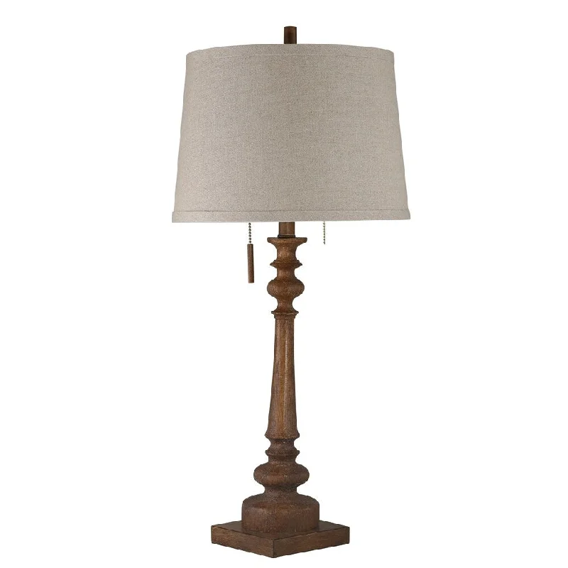 fabric table lamps with a linen shade for a relaxed and breathable lookfabric table lamps with a linen shade for a relaxed and breathable lookTraditional Style Polyresin Stick Table Lamp with Pedestal Base, Brown and White
