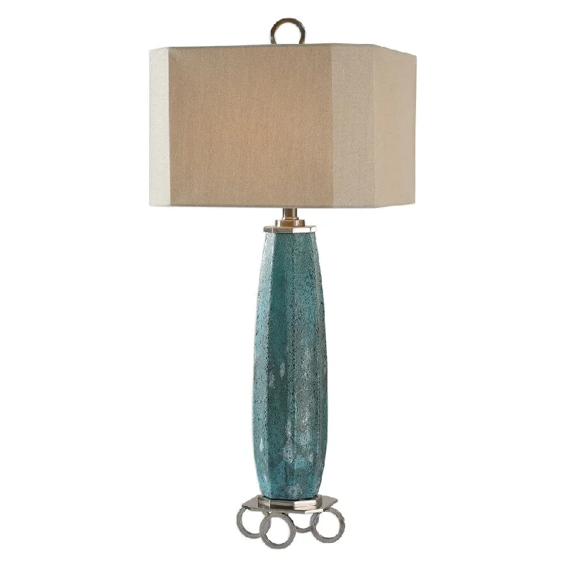 metal table lamps with a matte black finish for a sleek appearancemetal table lamps with a matte black finish for a sleek appearanceUttermost Cabella Blue 1-light Table Lamp
