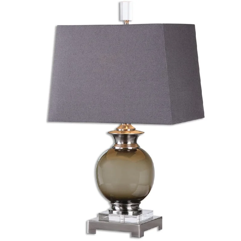 crystal table lamps with dazzling prisms for a glamorous effectcrystal table lamps with dazzling prisms for a glamorous effectUttermost Callias 1-Light Olive-Grey Glass Table Lamp