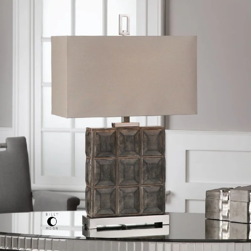 coastal style table lamps with nautical elements for beach housescoastal style table lamps with nautical elements for beach housesUttermost Kastoria Rusty Bronze Block Lamp