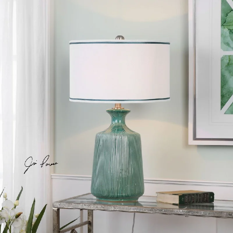 ceramic table lamps with hand painted designs for an artistic touchceramic table lamps with hand painted designs for an artistic touchUttermost Molleres Teal Ceramic Base