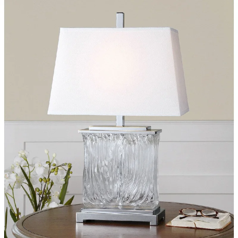 crystal table lamps with dazzling prisms for a glamorous effectcrystal table lamps with dazzling prisms for a glamorous effectUttermost Mosley 1-light Textured Glass Table Lamp