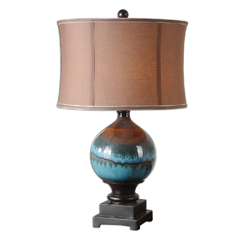 crystal table lamps with dazzling prisms for a glamorous effectcrystal table lamps with dazzling prisms for a glamorous effectUttermost Padula 1-light Glossy Blue Ceramic Table Lamp
