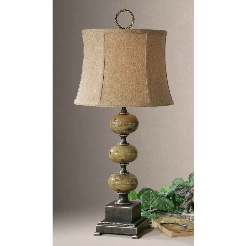 ceramic table lamps with hand painted designs for an artistic touchceramic table lamps with hand painted designs for an artistic touchUttermost Porano Distressed Green Stacked Spheres Table Lamp