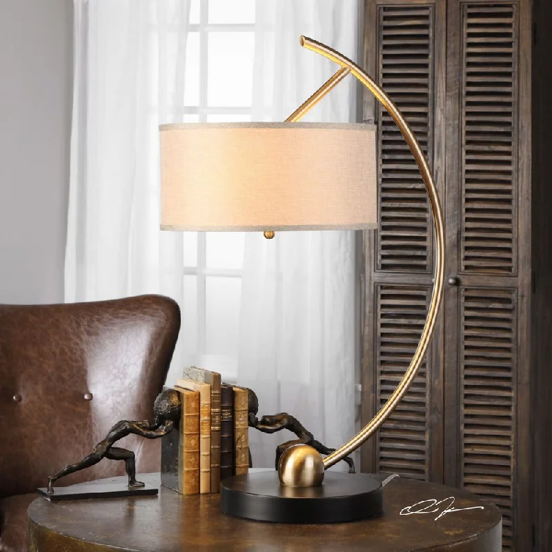coastal style table lamps with nautical elements for beach housescoastal style table lamps with nautical elements for beach housesUttermost Vardar Curved Brass Lamp