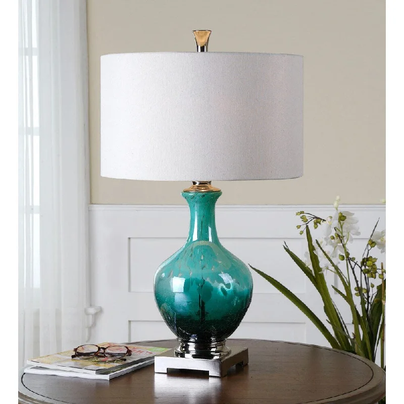 asian inspired table lamps with bamboo accents for a zen atmosphereasian inspired table lamps with bamboo accents for a zen atmosphereUttermost Yvonne Mottled Green Blue Glass Table Lamp